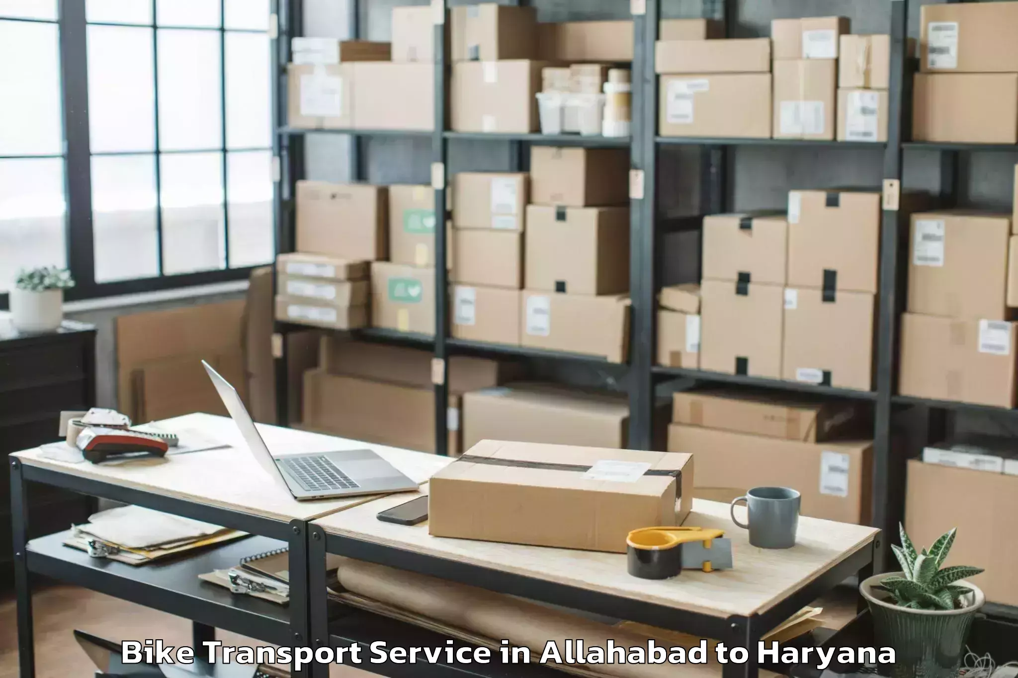 Professional Allahabad to Sonipat Bike Transport